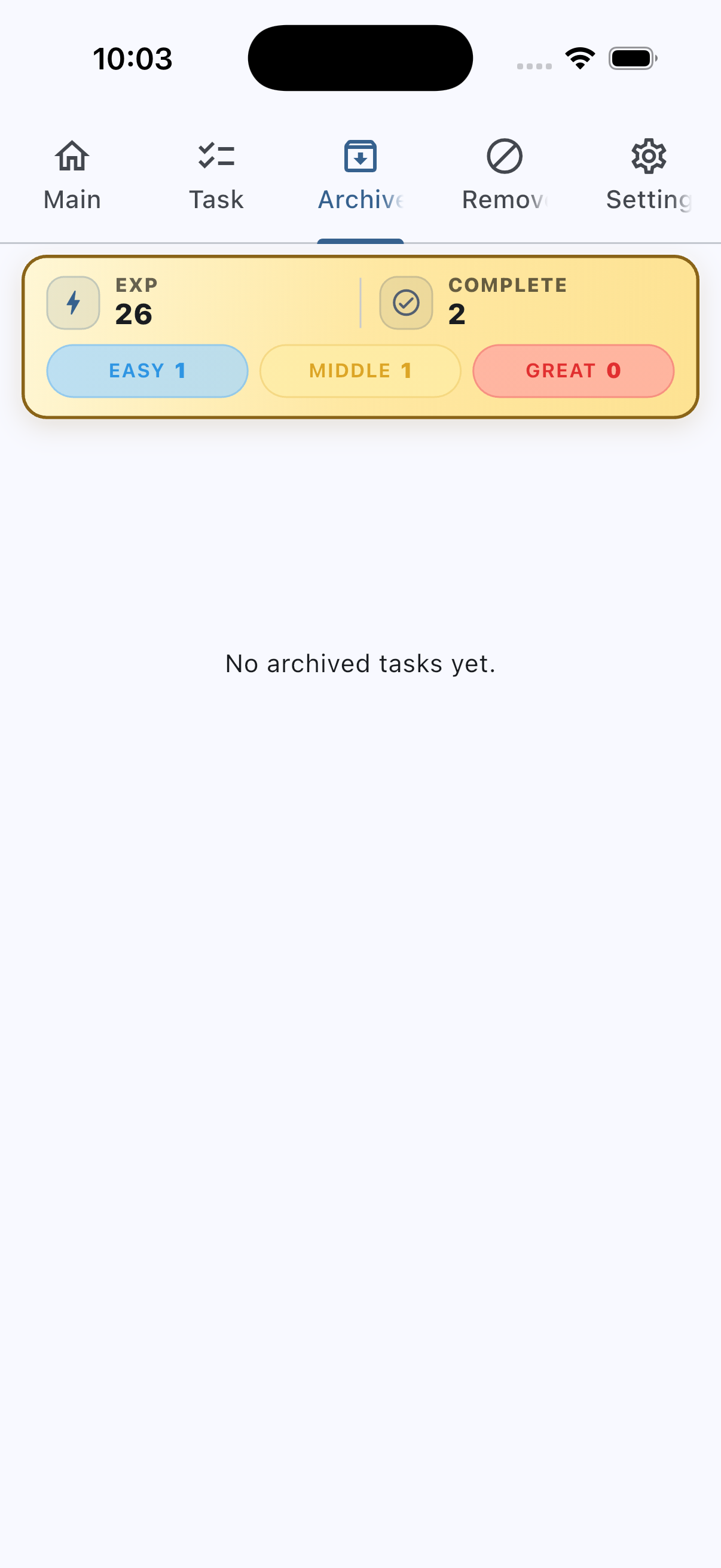 PushMyLife Archive screen screenshot
